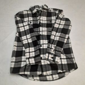 NWT Children's Place Black and White Plaid Long Sleeve Button Down Shirt